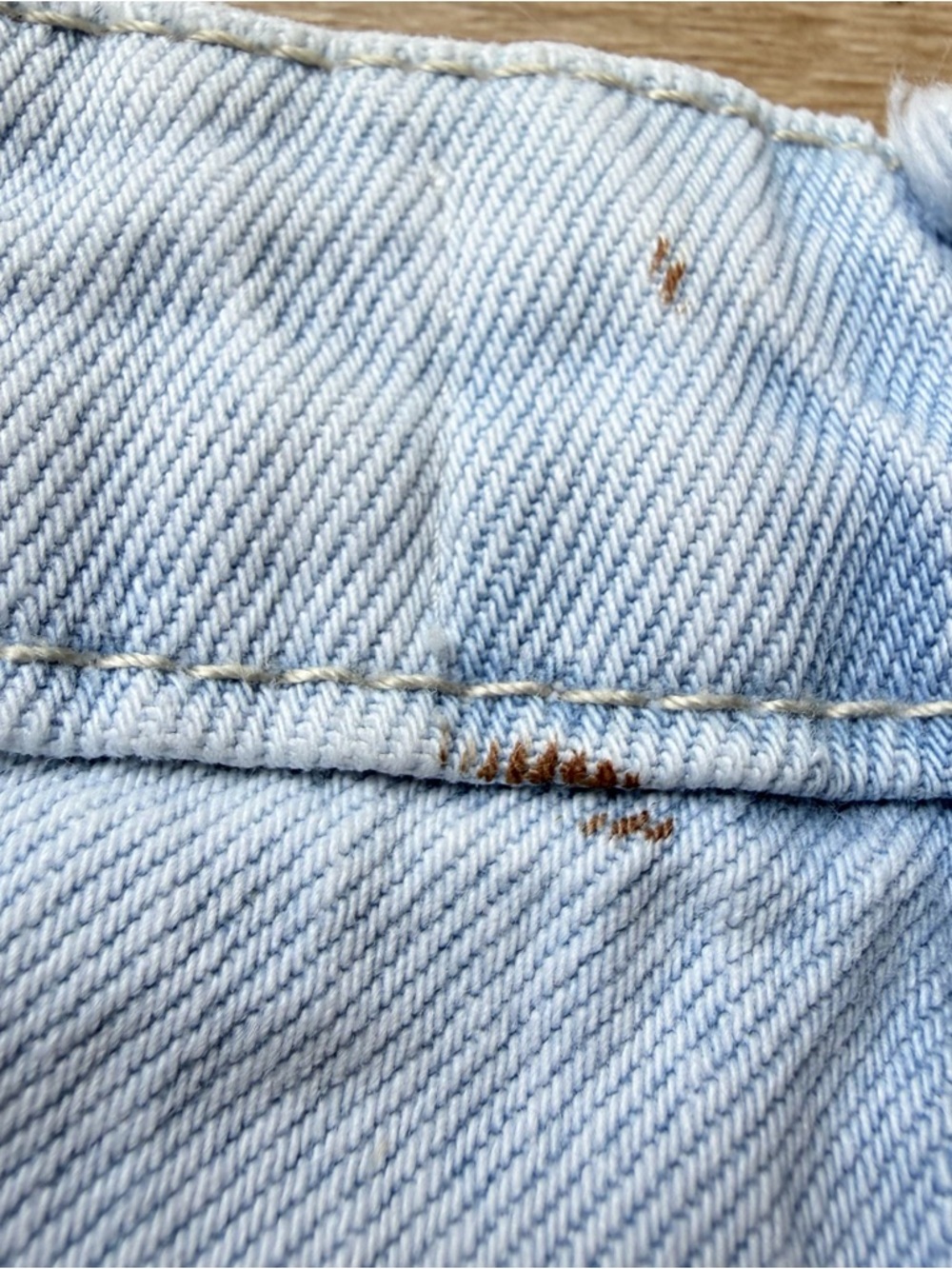 Vervet Light Wash Raw Hem 100% Cotton Denim Jeans V2329 Ankle Straight 24 - Picture 9 of 9